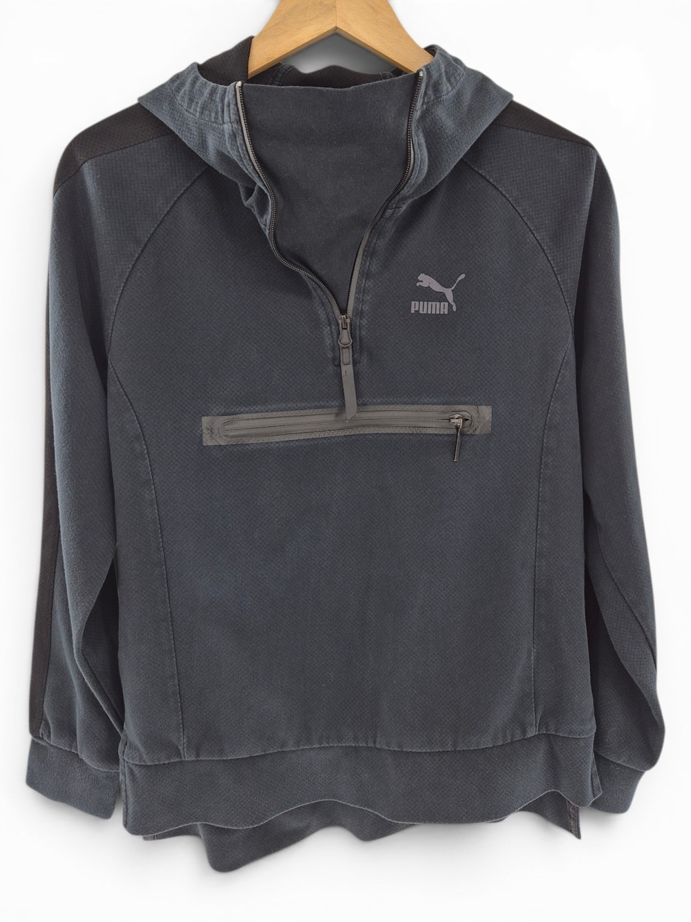 Puma DryCELL Hoodie Womens S Gray‎ 1/4 Zip Relaxed Fit Athleisure Running Travel